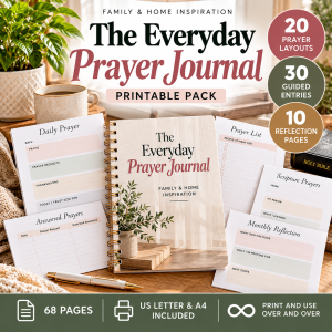 The Everyday Prayer Journal | 68 Printable Pages for Guided Prayer & Reflection